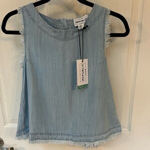 NWT For the Republic Denim Sleeveless Top